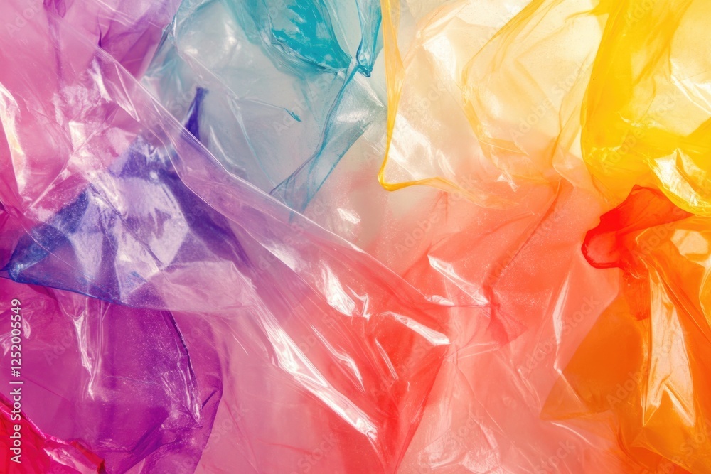 This image features vibrant layers of colored plastic, showcasing a ...