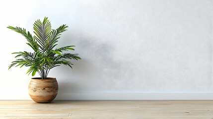 Poster - Potted palm plant interior design, minimalist room