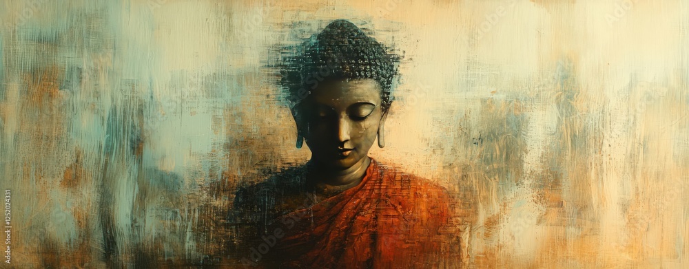 Serene Buddha Painting Abstract Meditation Art Stock Photo | Adobe Stock