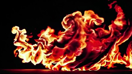 Poster - Flame art against dark background, fiery energy concept