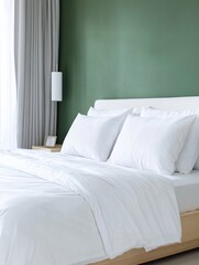 Wall Mural - White Bedding in Modern Bedroom