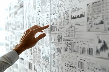 Poster - Analyst reviewing data charts on wall