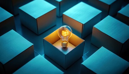 Poster - Illuminating Ideas Among Ordinary Boxes: A Concept of Innovation, Creativity, and Inspiration in a Unique Visual Display