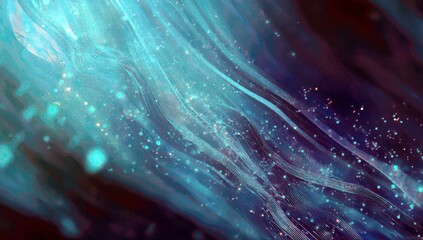  - Abstract Light Waves with Glowing Particles in Blue and Turquoise Colors Creating a Dreamy and Ethereal Background for Creative Projects