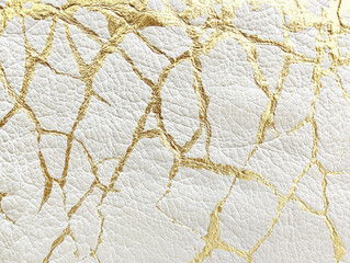 Aufkleber - White and gold texture with cracked pattern, resembling luxurious and elegant design. seamless pattern features intricate gold lines on textured white background, creating sophisticated look