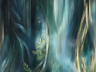 mystical forest dream: a vibrant, abstract illustration depicting a fantastical forest with glowing 