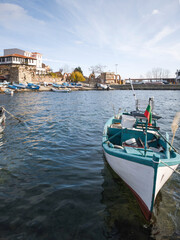 Wall Mural - Fishing boats at the port of Nessebar, Bulgaria