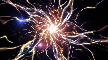Aufkleber - Abstract light burst in dark background, radiant energy pattern. Futuristic digital art concept