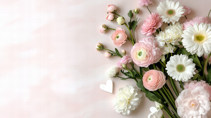 Sticker - Elegant Pastel Pink And White Floral Arrangement