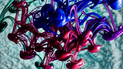 Fototapete - colorful abstract liquid shapes in motion, dynamic expression of movement and art concept