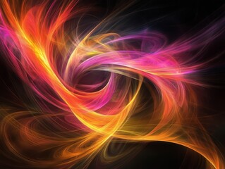 Canvas Print - Vibrant light streaks converge at a vanishing point, creating a stunning sense of speed and dynamic movement in this captivating abstract digital art that mesmerizes viewers and art enthusiasts