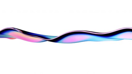Poster - Abstract animation, background design with iridescent wave, 4k looping video, 3d render