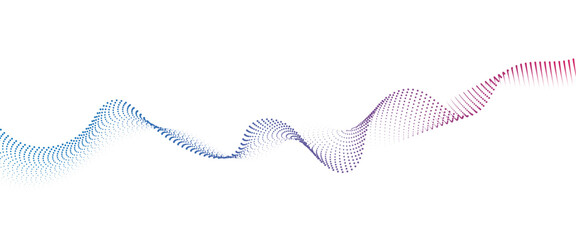 Poster - flowing dot wave halftone gradient pattern on transparent background
