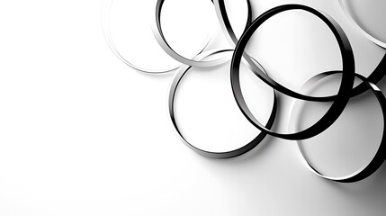 Wall Mural - A dynamic set of interlocking circles that create a visual distortion on a clean white backdrop.