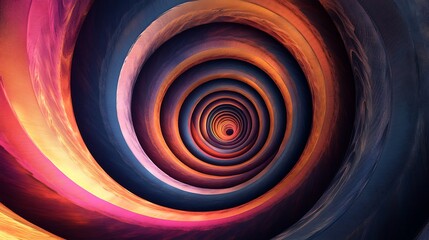 Wall Mural - A dynamic spiral pattern with alternating colors that create an illusion of perpetual movement.