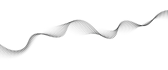 Poster - flowing dot wave halftone gradient pattern on transparent background