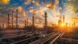 © Bogdan - a large industrial plant with many pipes and a cloudy sky