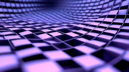 Wall Mural - A grid of squares that look as if they are warping in and out of the page, forming a 3D effect.