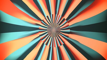 Wall Mural - A radial illusion with alternating colors that appear to warp outward from the center.