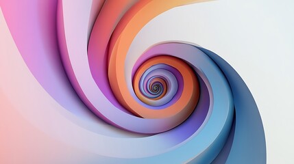 Wall Mural - A rotating spiral with alternating colors that seem to twist endlessly on a white background.