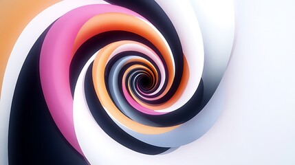 Wall Mural - A rotating spiral with alternating colors that seem to twist endlessly on a white background.