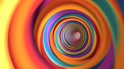 Wall Mural - A series of concentric circles distorting in a continuous motion, creating a dizzying effect.