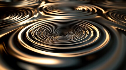 Wall Mural - A series of concentric circles distorting in a continuous motion, creating a dizzying effect.