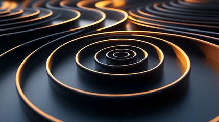 Wall Mural - A series of concentric shapes that seem to shift and move in a mesmerizing pattern.