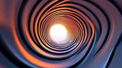Wall Mural - A series of curved lines that form an optical illusion of a rotating tunnel effect.