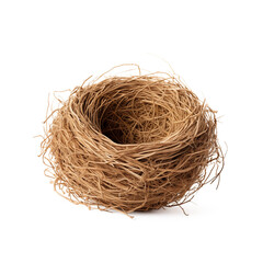 empty bird nest made of twigs transparent background 