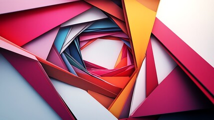 Wall Mural - A series of overlapping polygons creating a dizzying visual effect on a simple white background.