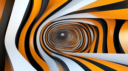 Wall Mural - A series of rectangles that warp and bend, creating a visual illusion of movement.