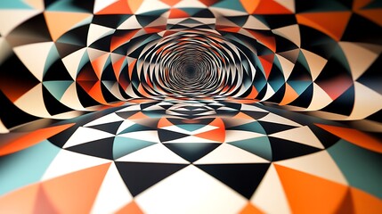 Wall Mural - A set of concentric triangles that expand and contract, creating a hypnotic optical illusion.
