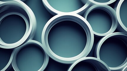 Wall Mural - A set of interlocking circles, each expanding and contracting, giving a visual sense of movement.