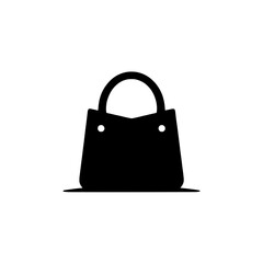 Poster - Handbag Silhouette: A minimalist black silhouette of a classic handbag with a simple and elegant design.  The handbag is rendered against a neutral background.
