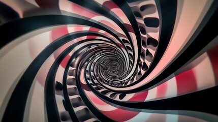 Wall Mural - A swirling spiral illusion where the pattern seems to expand as it moves across the screen.