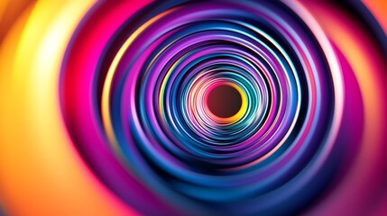 Wall Mural - An optical illusion of rotating rings, with alternating colors creating a mesmerizing effect.