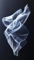Poster - Swirling white fabric, dark studio, abstract design, elegant