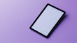 © Ramses - blank horizontal tablet mockup, empty tablet screen template on purple  background