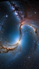 Wall Mural - 360 hdri background panorama equirectangular spherical space projection environment map nebula stars degree deep space star field background nebula sky nature ball-shaped environment heaven map