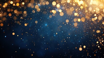 Poster - Sparkling golden bokeh effect abstract background digital art bright atmosphere close-up view celebration concept