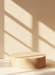 Poster - Wooden Display, Sunlight, Studio, Mockup, Product