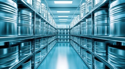 Poster - A factory storage area organized using lean S principles.