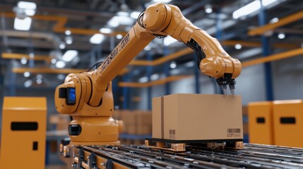 Poster - A fully automated food production line processing and packaging goods seamlessly.