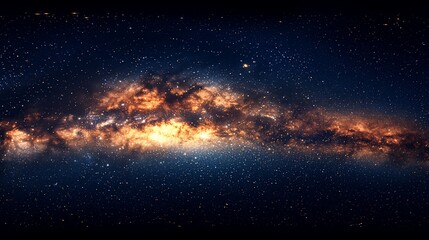 Wall Mural - Cosmic expanse of Milky Way galaxy, nebulae, and stars, showcasing the vastness of space. Potential use Astronomy educational materials, scientific journals, stock photography