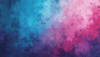 Poster - Grunge wall texture with cyan, purple, pink color mix. Design background with blue nebula pattern, galaxy illustration. Bright colors splash with light space. Great for wallpaper, banner.