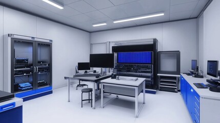 Poster - A high-tech robotic assembly station in the consumer electronics industry.