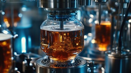 Poster - A modern automated brewing system producing craft beer with precision.