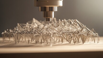 Poster - A precision laser cutting machine shaping a delicate metal structure.