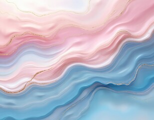 Poster - Swirl liquid marble texture with blue, pink, golden lines. Fluid ink bright decor splatter fashion luxury grunge foil resin interior trendy elegant graphic artistic cover.